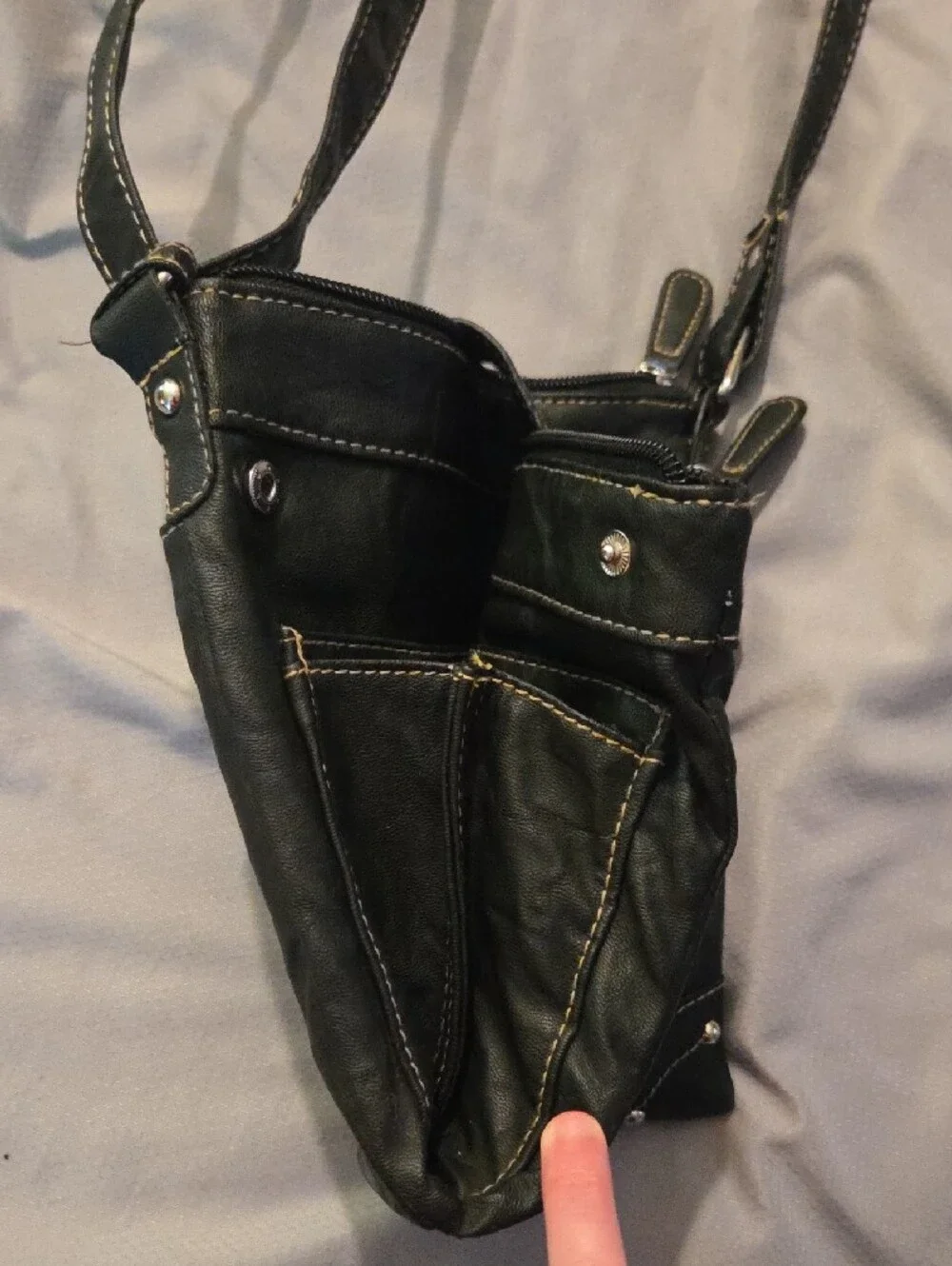 Rosetti Black Faux Leather Crossbody